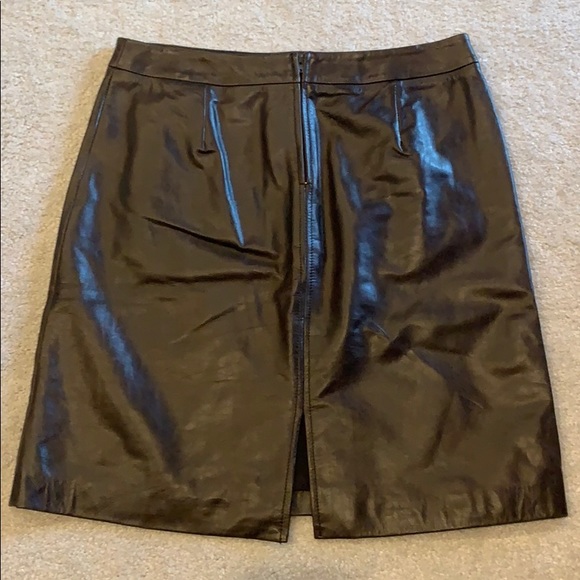 Parallel 100% leather brown pencil skirt - Picture 2 of 8